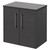 Horizon Graphite Grey 600mm Wall Mounted Vanity Unit for Countertop Basins and 2 Doors with Polished Chrome Handles Right Hand View