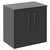 Horizon Graphite Grey 600mm Wall Mounted Vanity Unit for Countertop Basins and 2 Doors with Polished Chrome Handles Left Hand View