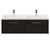 Horizon Metallic Slate 1200mm Wall Mounted Vanity Unit with Polymarble Double Basin and 2 Drawers with Polished Chrome Handles View from Front