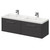 Horizon Graphite Grey 1200mm Wall Mounted Vanity Unit with Polymarble Double Basin and 2 Drawers with Polished Chrome Handles Right Hand View