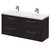 Horizon Metallic Slate 1200mm Wall Mounted Vanity Unit with Ceramic Double Basin and 4 Drawers with Polished Chrome Handles Right Hand View