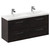 Horizon Metallic Slate 1200mm Wall Mounted Vanity Unit with Ceramic Double Basin and 4 Drawers with Polished Chrome Handles Left Hand View