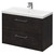 Horizon Metallic Slate 800mm Wall Mounted Vanity Unit with 1 Tap Hole Basin and 2 Drawers with Polished Chrome Handles Right Hand View
