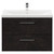 Horizon Metallic Slate 800mm Wall Mounted Vanity Unit with 1 Tap Hole Basin and 2 Drawers with Polished Chrome Handles View from Front