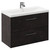 Horizon Metallic Slate 800mm Wall Mounted Vanity Unit with 1 Tap Hole Basin and 2 Drawers with Polished Chrome Handles Left Hand View