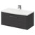 Horizon Graphite Grey 800mm Wall Mounted Vanity Unit with 1 Tap Hole Curved Basin and Single Drawer with Polished Chrome Handle Right Hand View