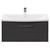 Horizon Graphite Grey 800mm Wall Mounted Vanity Unit with 1 Tap Hole Curved Basin and Single Drawer with Polished Chrome Handle Front View