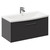 Horizon Graphite Grey 800mm Wall Mounted Vanity Unit with 1 Tap Hole Curved Basin and Single Drawer with Polished Chrome Handle Left Hand View