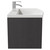 Horizon Graphite Grey 800mm Wall Mounted Vanity Unit with 1 Tap Hole Curved Basin and Single Drawer with Polished Chrome Handle Side View