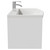 Horizon White Ash 800mm Wall Mounted Vanity Unit with 1 Tap Hole Curved Basin and Single Drawer with Polished Chrome Handle View from Side