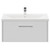 Horizon White Ash 800mm Wall Mounted Vanity Unit with 1 Tap Hole Basin and Single Drawer with Polished Chrome Handle View from Front