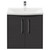 Horizon Graphite Grey 600mm Wall Mounted Vanity Unit with 1 Tap Hole Curved Basin and 2 Doors with Polished Chrome Handles Front View