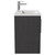 Horizon Graphite Grey 500mm Wall Mounted Vanity Unit with 1 Tap Hole Basin and 2 Doors with Polished Chrome Handles Side View
