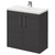Horizon Graphite Grey 800mm Floor Standing Vanity Unit with 1 Tap Hole Basin and 2 Doors with Polished Chrome Handles Right Hand View