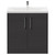 Horizon Graphite Grey 800mm Floor Standing Vanity Unit with 1 Tap Hole Basin and 2 Doors with Polished Chrome Handles Front View