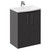 Horizon Graphite Grey 600mm Floor Standing Vanity Unit with 1 Tap Hole Curved Basin and 2 Doors with Polished Chrome Handles Left Hand View