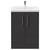 Horizon Graphite Grey 600mm Floor Standing Vanity Unit with 1 Tap Hole Basin and 2 Doors with Polished Chrome Handles Front View