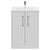 Horizon White Ash 600mm Floor Standing Vanity Unit with 1 Tap Hole Basin and 2 Doors with Polished Chrome Handles Front View