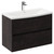 Montego Metallic Slate 800mm Wall Mounted Vanity Unit with 1 Tap Hole Curved Basin and 2 Drawers Left Hand View