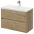 Montego Autumn Oak 800mm Wall Mounted Vanity Unit with 1 Tap Hole Basin and 2 Drawers Right Hand View