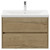 Montego Autumn Oak 800mm Wall Mounted Vanity Unit with 1 Tap Hole Basin and 2 Drawers View from Front