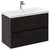 Montego Metallic Slate 800mm Wall Mounted Vanity Unit with 1 Tap Hole Basin and 2 Drawers Left Hand View