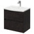 Montego Metallic Slate 600mm Wall Mounted Vanity Unit with 1 Tap Hole Curved Basin and 2 Drawers Right Hand View