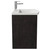 Montego Metallic Slate 600mm Wall Mounted Vanity Unit with 1 Tap Hole Curved Basin and 2 Drawers View from Side