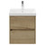 Montego Autumn Oak 500mm Wall Mounted Vanity Unit with 1 Tap Hole Slim Edge Basin and 2 Drawers Front View