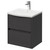 Montego Graphite Grey 500mm Wall Mounted Vanity Unit with 1 Tap Hole Curved Basin and 2 Drawers Right Hand View
