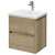 Montego Autumn Oak 500mm Wall Mounted Vanity Unit with 1 Tap Hole Basin and 2 Drawers Right Hand View