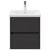 Montego Graphite Grey 500mm Wall Mounted Vanity Unit with 1 Tap Hole Basin and 2 Drawers Front View