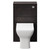 Horizon Metallic Slate 500mm Toilet Unit and Kingston Rimless Back to Wall Toilet Pan with Soft Close Toilet Seat Front View