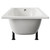 Cassia 1600mm x 700mm Straight Single Ended Steel Bath without Tap Holes including Legs Side View