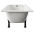 Cassia 1700mm x 700mm Straight Single Ended Steel Bath with without Tap Holes including Legs Side View