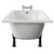 Cassia 1500mm x 700mm Straight Single Ended Steel Bath with 2 Tap Holes including Legs Side View