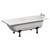 Cassia 1700mm x 700mm Anti Slip Straight Single Ended Steel Bath with Chrome Grips and 2 Tap Holes including Legs Left Hand View