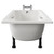 Cassia 1700mm x 700mm Anti Slip Straight Single Ended Steel Bath with Chrome Grips and 2 Tap Holes including Legs Side View