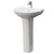 Jubilee 550mm Basin with 1 Tap Hole and Full Pedestal Right Hand View