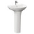 Jubilee 550mm Basin with 1 Tap Hole and Full Pedestal Left Hand View