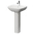 Kingston 545mm Basin with 1 Tap Hole and Full Pedestal Right Hand View