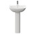 Kingston 545mm Basin with 1 Tap Hole and Full Pedestal Front View