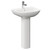 Kingston 545mm Basin with 1 Tap Hole and Full Pedestal Left Hand View