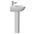 Kingston 545mm Basin with 1 Tap Hole and Full Pedestal Side View