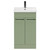 Napoli Olive Green 500mm Floor Standing Vanity Unit with 1 Tap Hole Basin and 2 Doors with Gunmetal Grey Handles Front View