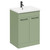 Napoli Olive Green 600mm Floor Standing Vanity Unit with 1 Tap Hole Basin and 2 Doors with Matt Black Handles Left Hand View