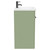 Napoli Olive Green 600mm Floor Standing Vanity Unit with 1 Tap Hole Basin and 2 Doors with Matt Black Handles Side View
