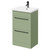 Napoli Olive Green 500mm Floor Standing Vanity Unit with 1 Tap Hole Basin and 2 Drawers with Gunmetal Grey Handles Right Hand View