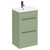 Napoli Olive Green 500mm Floor Standing Vanity Unit with 1 Tap Hole Basin and 2 Drawers with Gunmetal Grey Handles Left Hand View