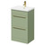 Napoli Olive Green 500mm Floor Standing Vanity Unit with 1 Tap Hole Basin and 2 Drawers with Brushed Brass Handles Right Hand View